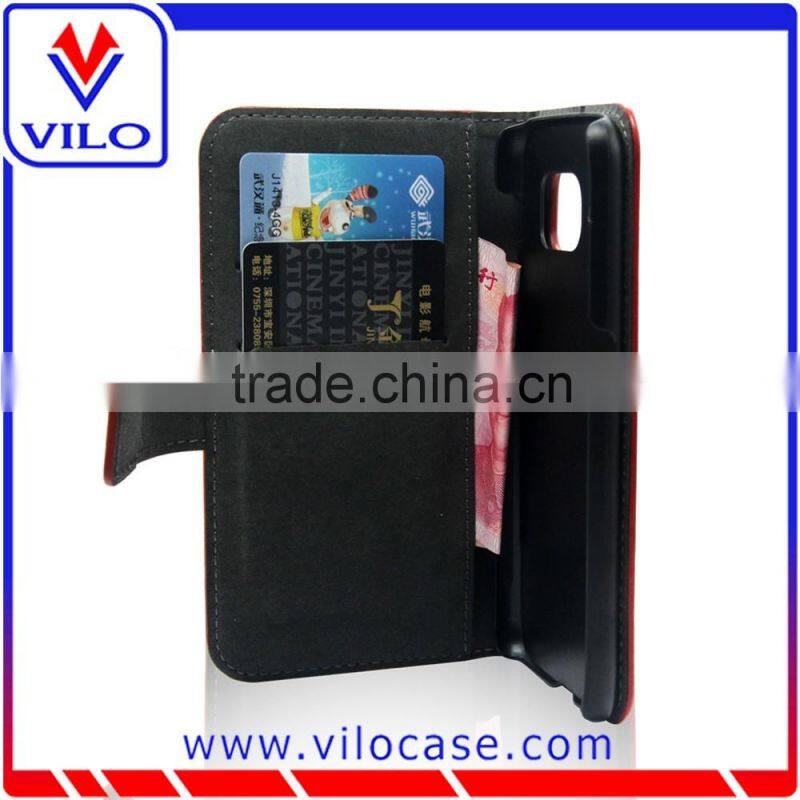 2016 Universal PU leather smart phone wallet case for Iphone 6 credit card case with stand
