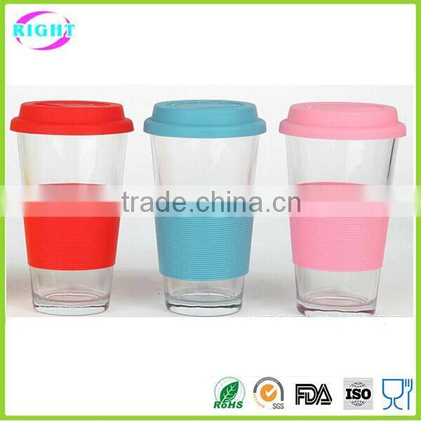Eco-friendly food grade silicon coffee cups with lid