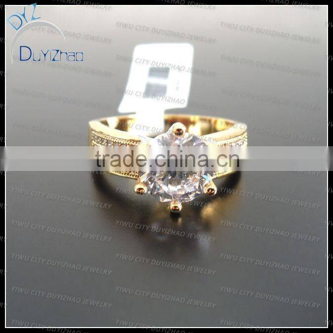 wholesale factory price plated gold ladies pave cz rings