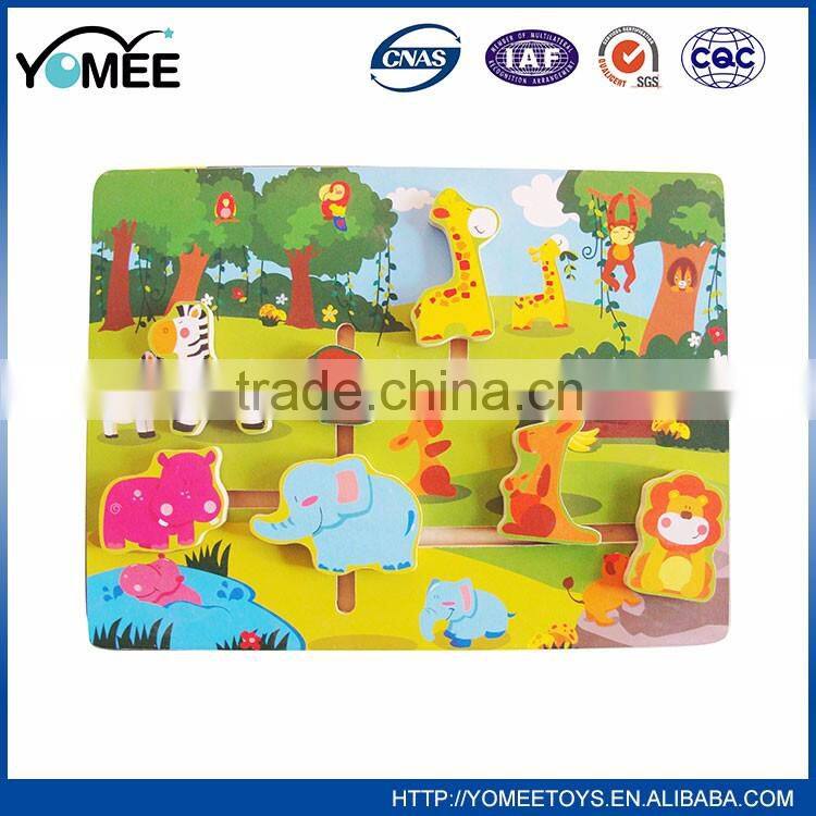 Unique design children Wooden happy housing puzzle game toy