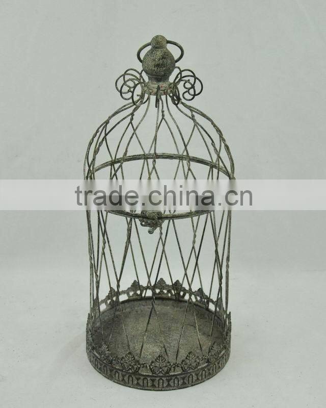 14A181MK S/2 Antique metal wire bird cages