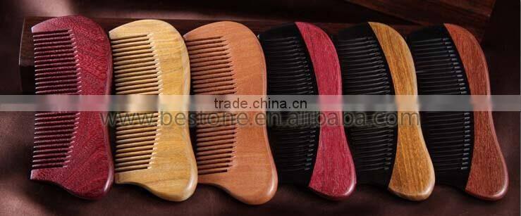 Personal care violet wooden beard OEM ox Horn Comb