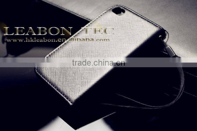 Card holder High quality wallet case cross pattern real cow leather case for Iphone 4 4S