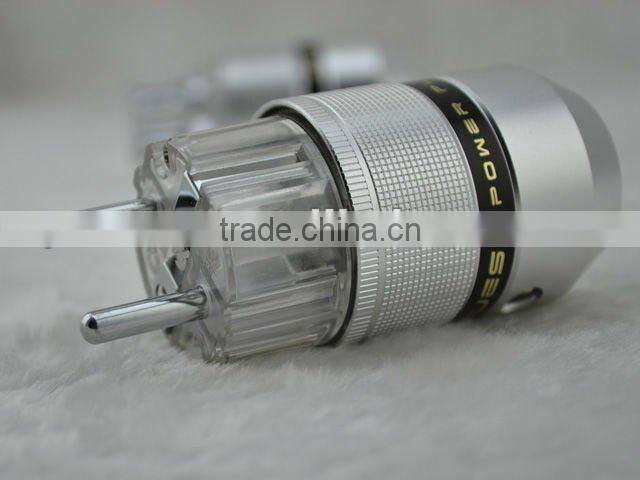 Sonar Quest Aluminum metal Rhodium-plated EU Schuk Power Plug &IEC Connector