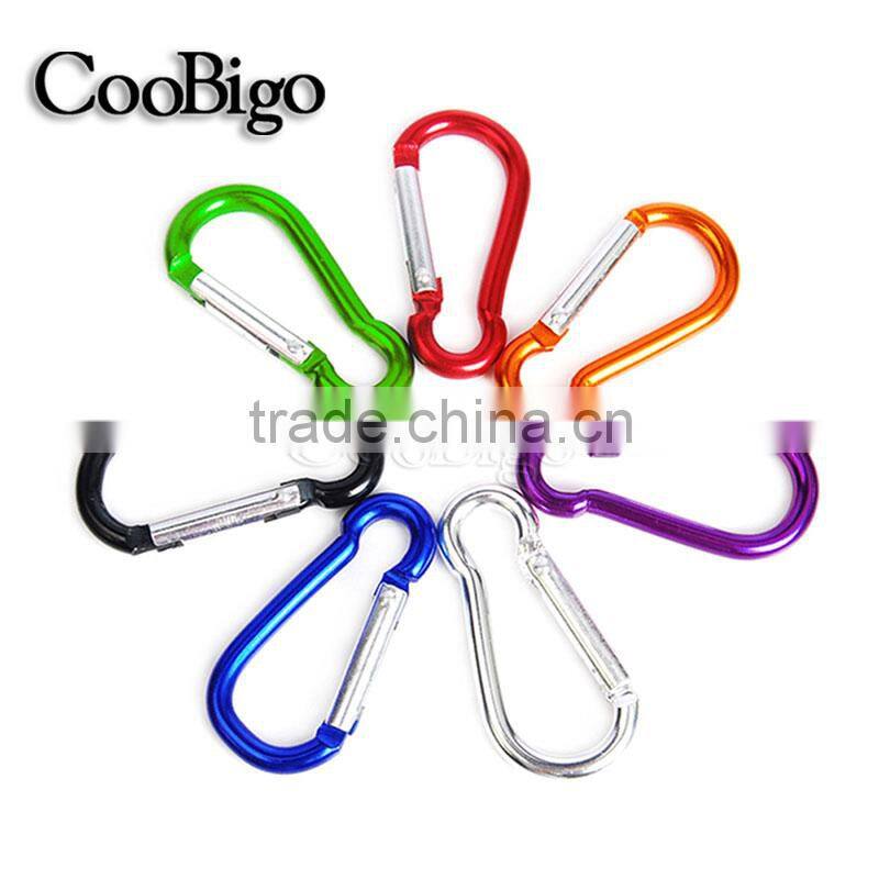 Colorful Aluminum Spring Carabiner Snap Hook Hanger Keychain Hiking Camping #FLQ186-8C(Mix-s)