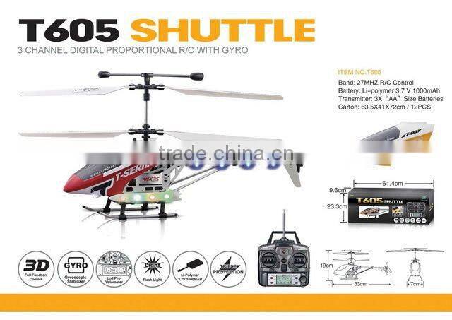 3CH DIE CAST RC HELICOPTER WITH GYRO