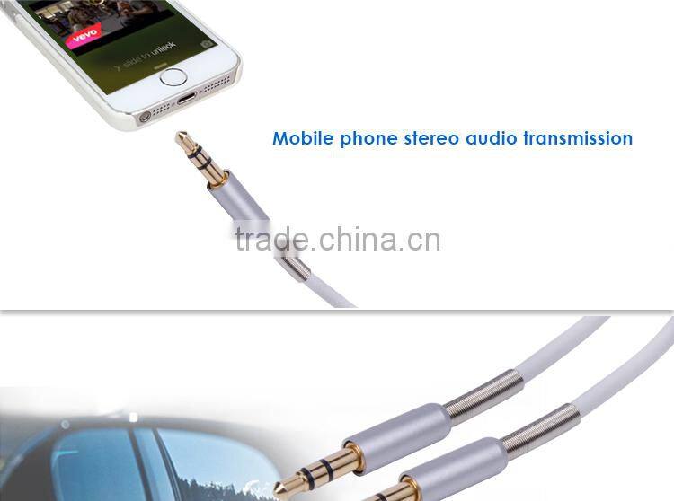 2015 hot selling 3.5 mm stereo plug with gold metal spring