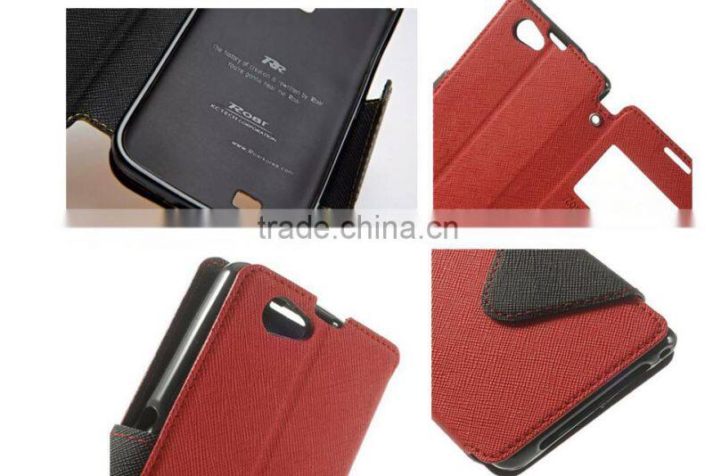 Good Quality Mobile Phone Leather Flip Cover Case For Sony Z3 Mini M55W With Stand Function