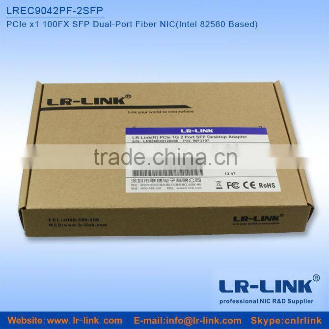 LREC9042PF-2SFP PCIe x1 100FX Dual SFP Port Fiber NIC (Intel 82580 Based) Unique Modle in the world