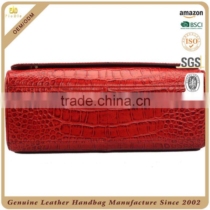 S312A-A2370 2016 Hand bags Crocodile leather crossbody bag Red purse alibaba china