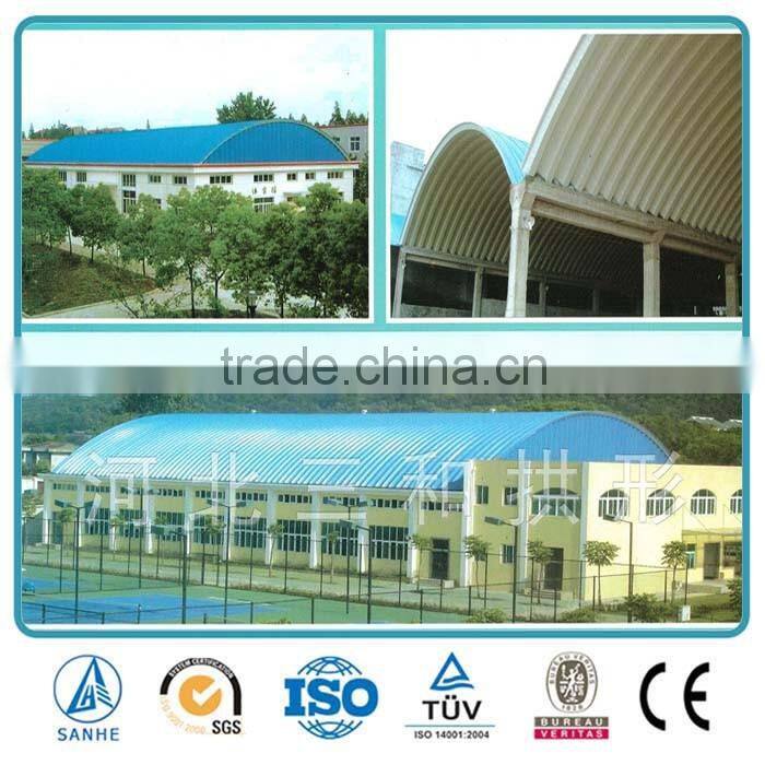 steel arch roof structure hangar,large Span building