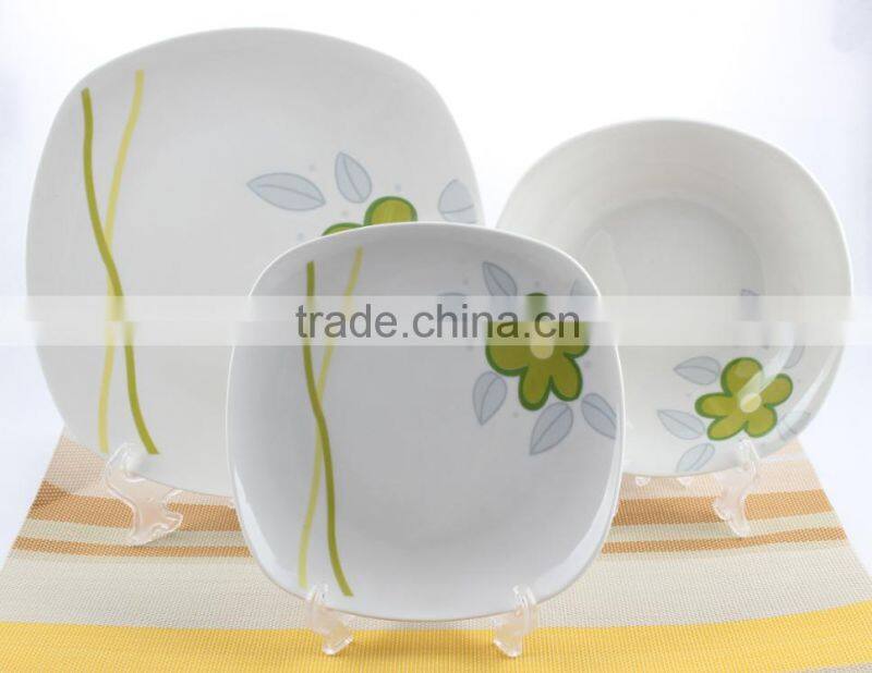 Square fine porcelain dinner sets for Peru homewares