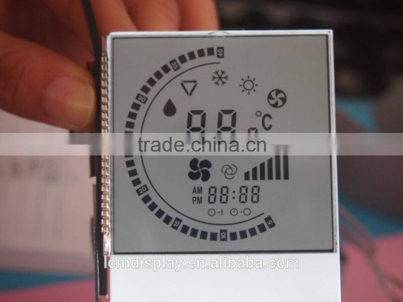 positive character multi function meter lcd display,for air-condition,cheap TN ,white backlight transmissive lcd