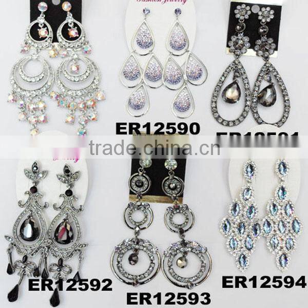 very long fashion glitter diamond long earrings