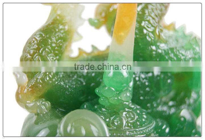 RESIN Dragon statue , jade color dragon figurine