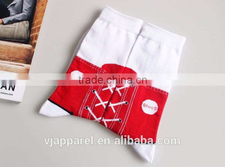 Customized Sports Combed Cotton Silly Sneaker Socks, Crew Silly Sneaker Socks, Make Your Own Socks