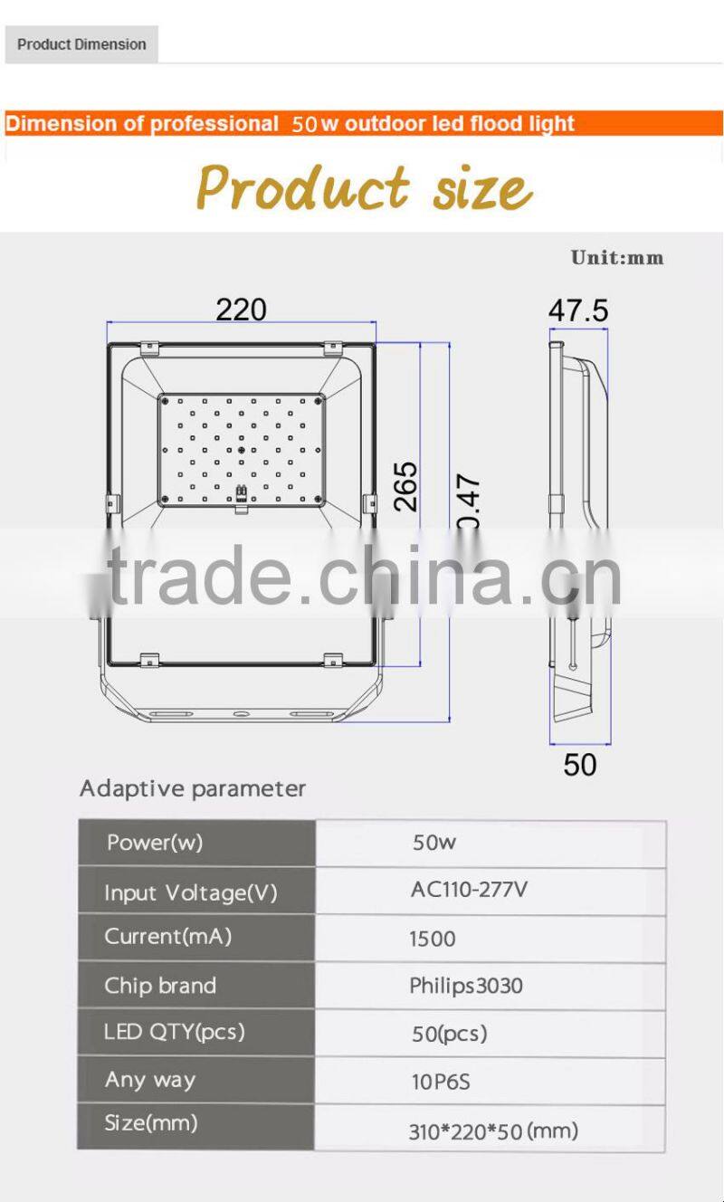 led flood lamp shenzhen outdoor ip65 IP67 led flood light 50w