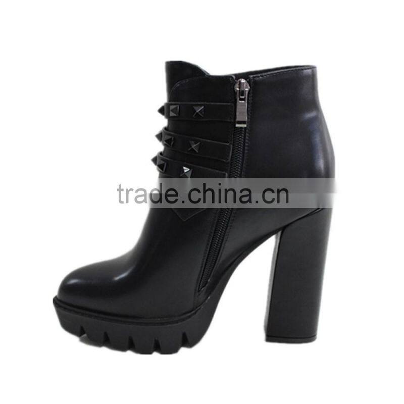 Golden buckle belt ornament shoes with fur lining women cheap winter boots