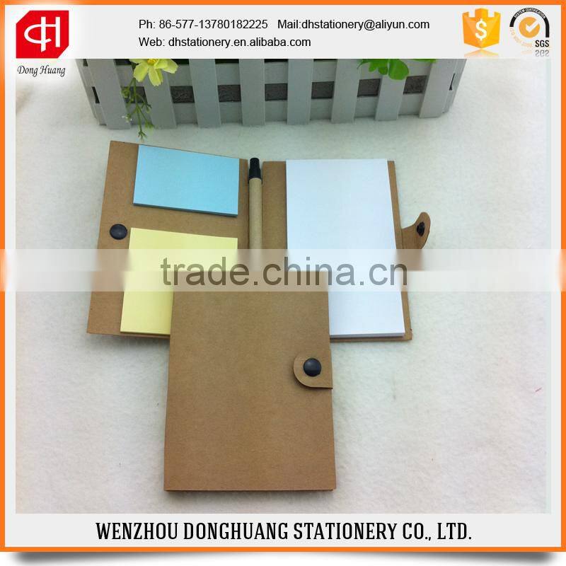 kraft cover sticky note with a pen/ notepad with pen