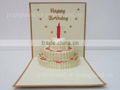 The Piano with angel Happy birthday 3d pop up card