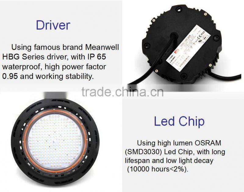 160LM/W high lumen high quality Round warehouse 120w highbay