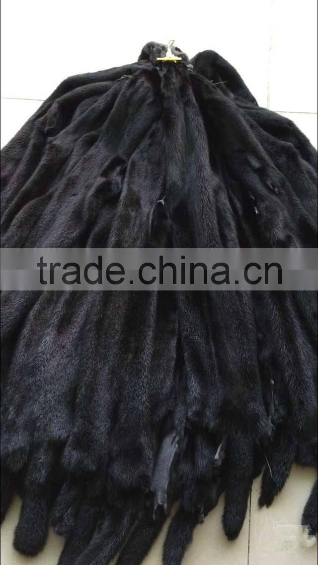 Factory Direct Black Color Sable Fur Skin / Real Tan Mink Fur Skin