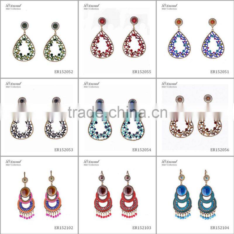 2016 Hot New Designs Ladies/Women's Vintage Jewellery Earrings Bohemian Style Tassels Gold/Silver Plating Drop Earrings