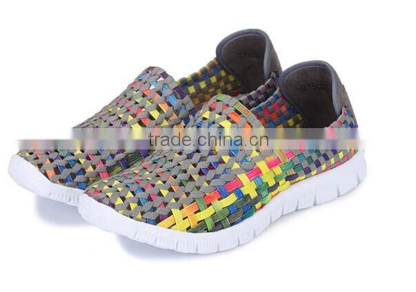 HOT SALES LADY WOVEN ELASTIC SHOES CASUAL SHOES slip-on loafers shoes