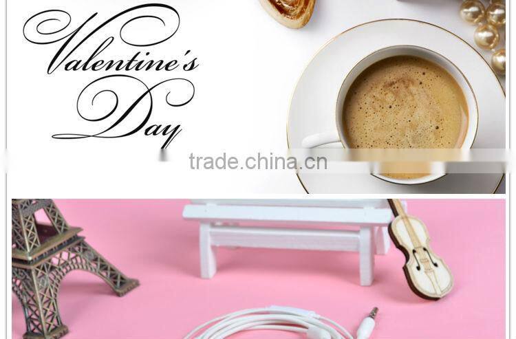 ULDUM noise isolation tone rose plastic headphone with mic for mp3 music player