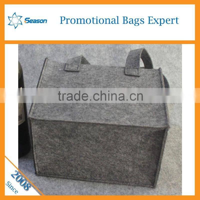 China Factory Direct Selling Portable felt wine bag for 6 bottles