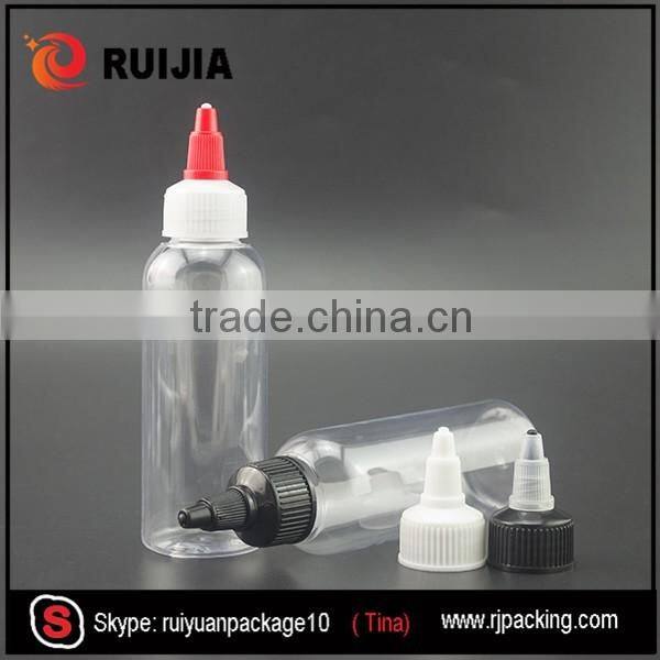 wholesale clear empty fancy twist e-dropper 100ml pet bottle
