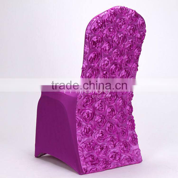 New Design Rosette Spandex Chair Cover for Wedding Hotel And Banquet