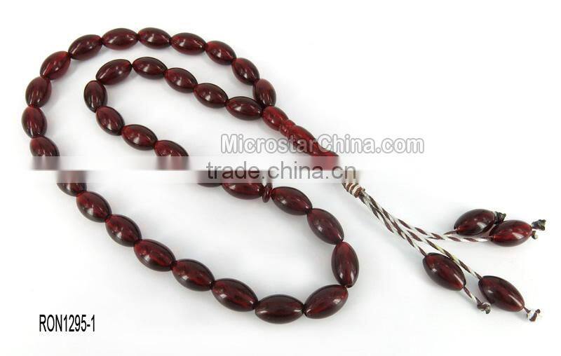 Cherry amber color 33pcs Islamic Prayer Beads Misbaha Rosary Tesbih misbaha