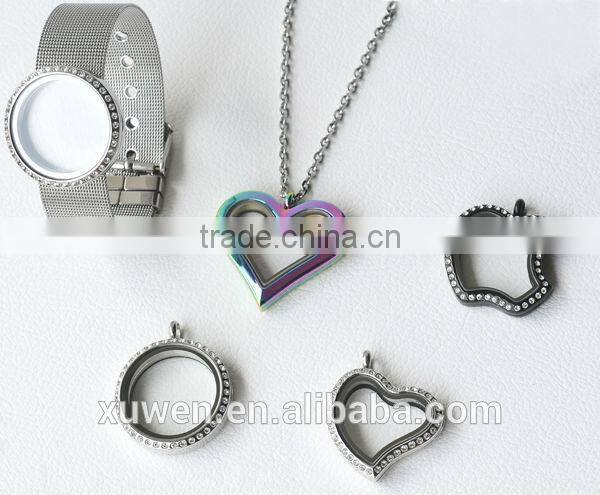 AAA Czech crystal rose gold plated stainless steel designer locket