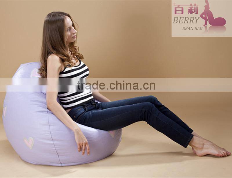 PU Leather Tear Drop Beanbag with Embroidery