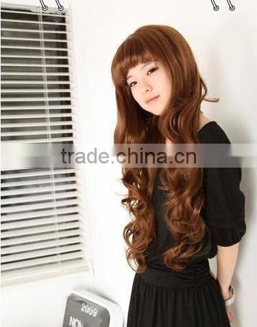 2014 60cm long curls pear wig Sexy Women's Long Wavy Wig synthetic hair wig