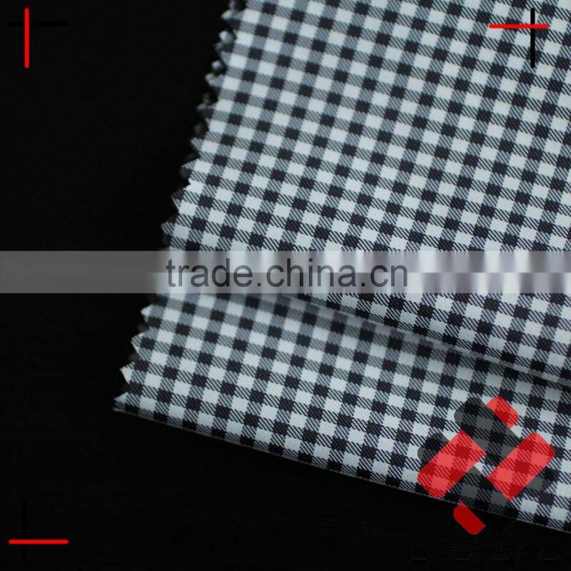 cationic polyester plaid pongee imitation yarn dyed fabric for shirt