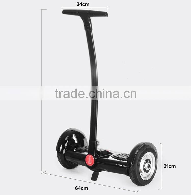 2016 new design 10 inch two wheel electric self balancing scooter with handle