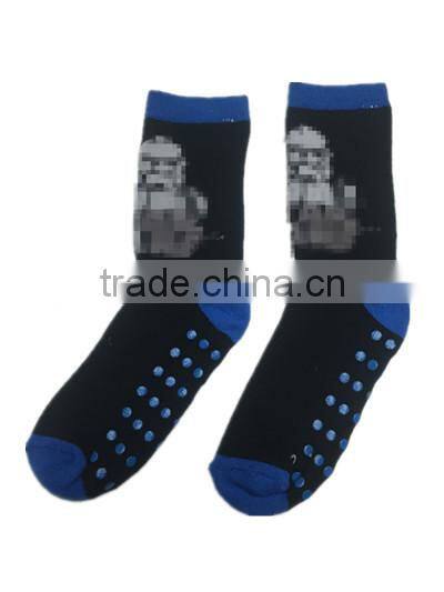 Boys Jaquard Cotton Terry Socks With Antislip Dots
