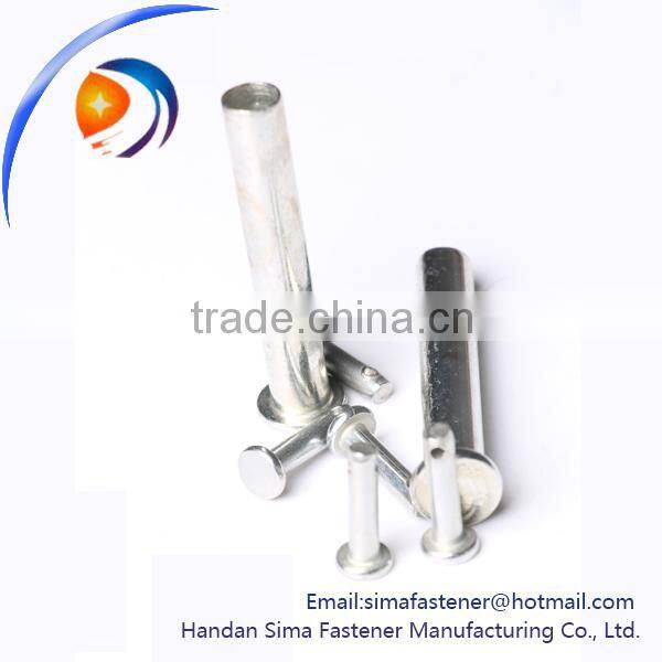 Semitubular rivets Aluminum carbon steel