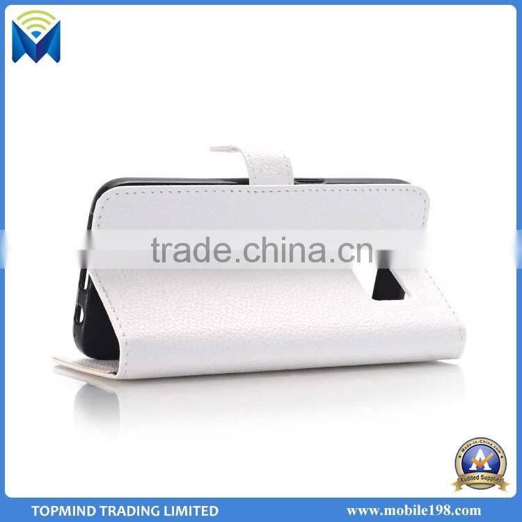 Cheap Litchi Pattern PU Wallet Leather Case for Samsung Galaxy S7 Edge with Card Slot