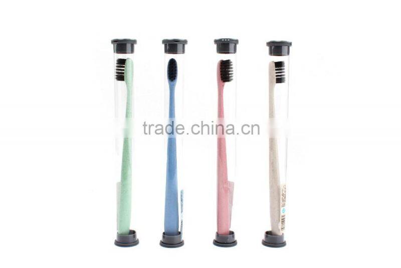 Degradable fancy wheat straw and plastic toothbrush