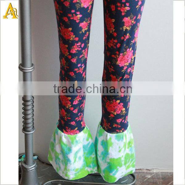 Eco Friendly Tie Dye Festival Floral Print Flare Bell Bottom Bloomer Leggings