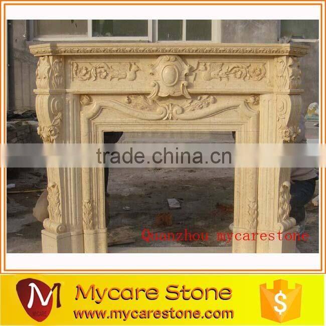 Hot sale interior decoration marble stone fireplace