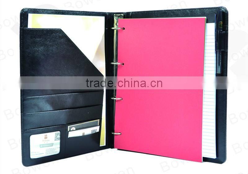 4 ring binder folder with notepad holder and card sleeve