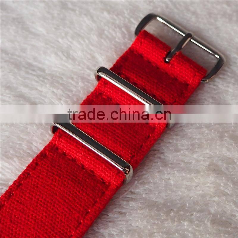 Red Color Canvas Band Custom 21mm Watch Strap
