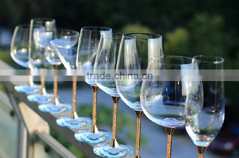 Stocked,Eco-Friendly Feature and Glass Drinkware Type Diamond Shaped Whisky Glass Gold Color Stem Using Wendding