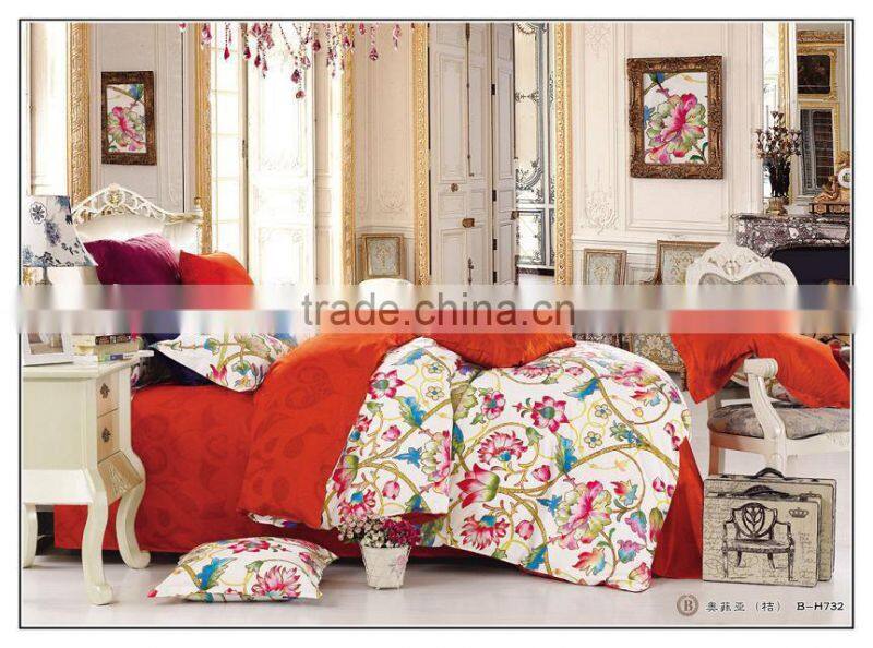 Hot selling 100% cotton reactive printing bedding set/China supplier/flower duvet cover