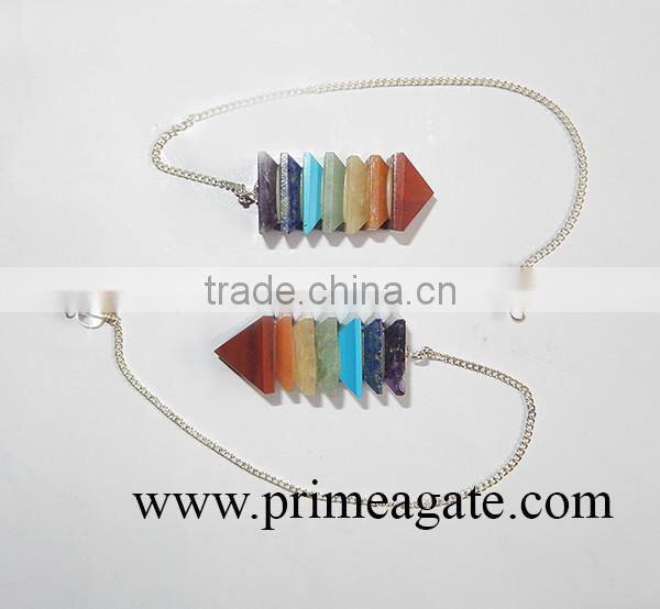 Bonded Chakra Pyramid Pendulum | 7 Chakra Pyramid Pendulum for sale | chakra Healing Pendulum