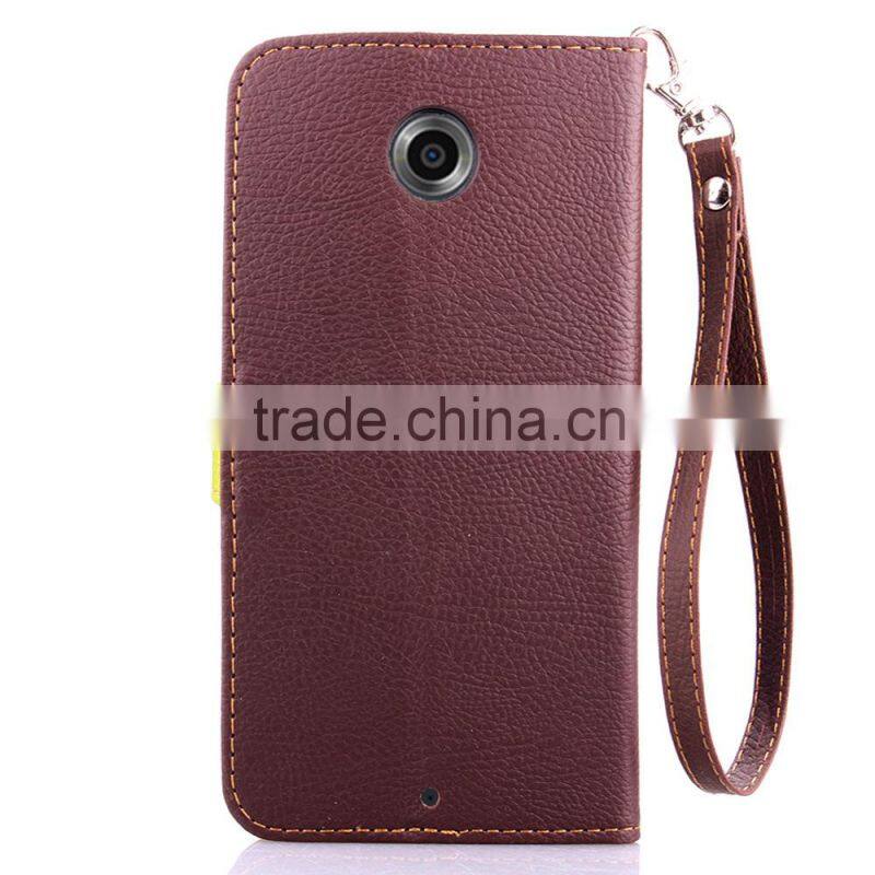 Original Leaf Buckle PU Leather Flip Wallet Stand Cover Case for Motorola Moto G3 with Lanyard